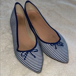 Blue Striped Women's Flats